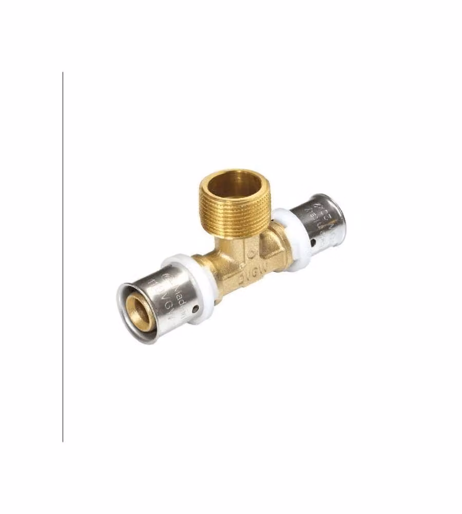 IDRO BRIC Raccordo a Tee Maschio Diam. 1/2x16 A Pressare Multistrato