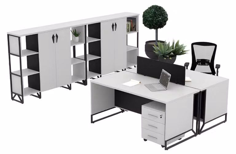 Schreibtischsystem Kommoden Büroschranke Workstation Arbeitszimmer Set