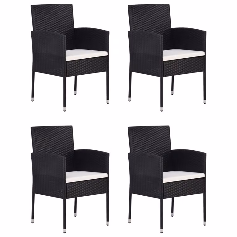 vidaXL Set da pranzo da giardino 5 pezzi nero