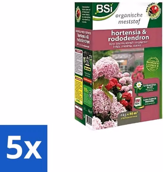 Concime Organico BSI per Hortensia e Rododendro, Tonico per Piante a Rilascio Lento, 4 kg (Copertura 40 m²)