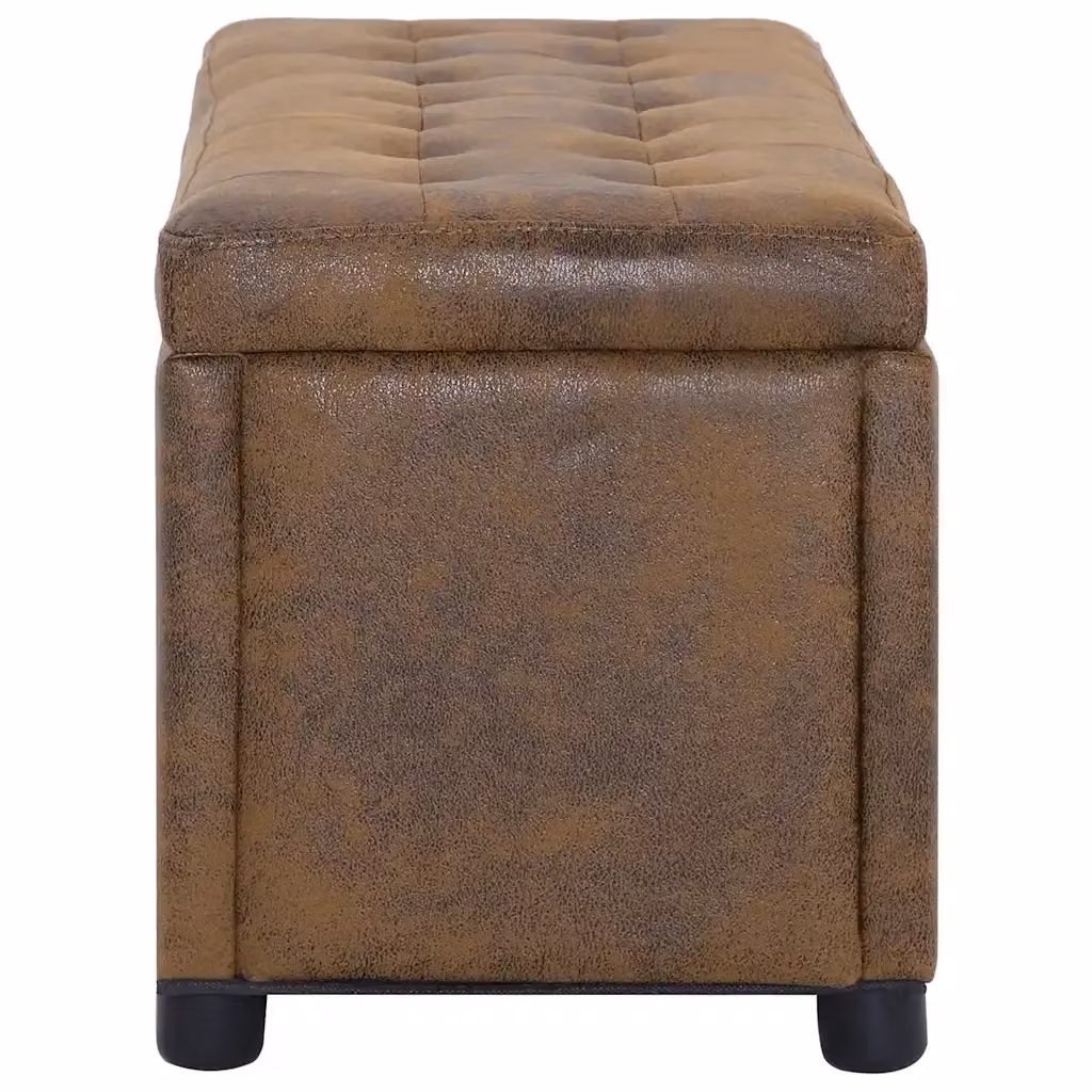 Cassapanca con contenitore Design Mania in similpelle scamosciata marrone, L: 87,5 cm, P: 40 cm, H: 40 cm – 2