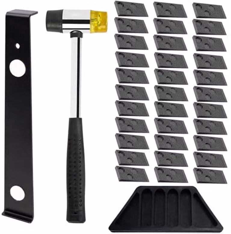 Kit completo di utensili per la posa di pavimenti in laminato, con martelli e blocchi