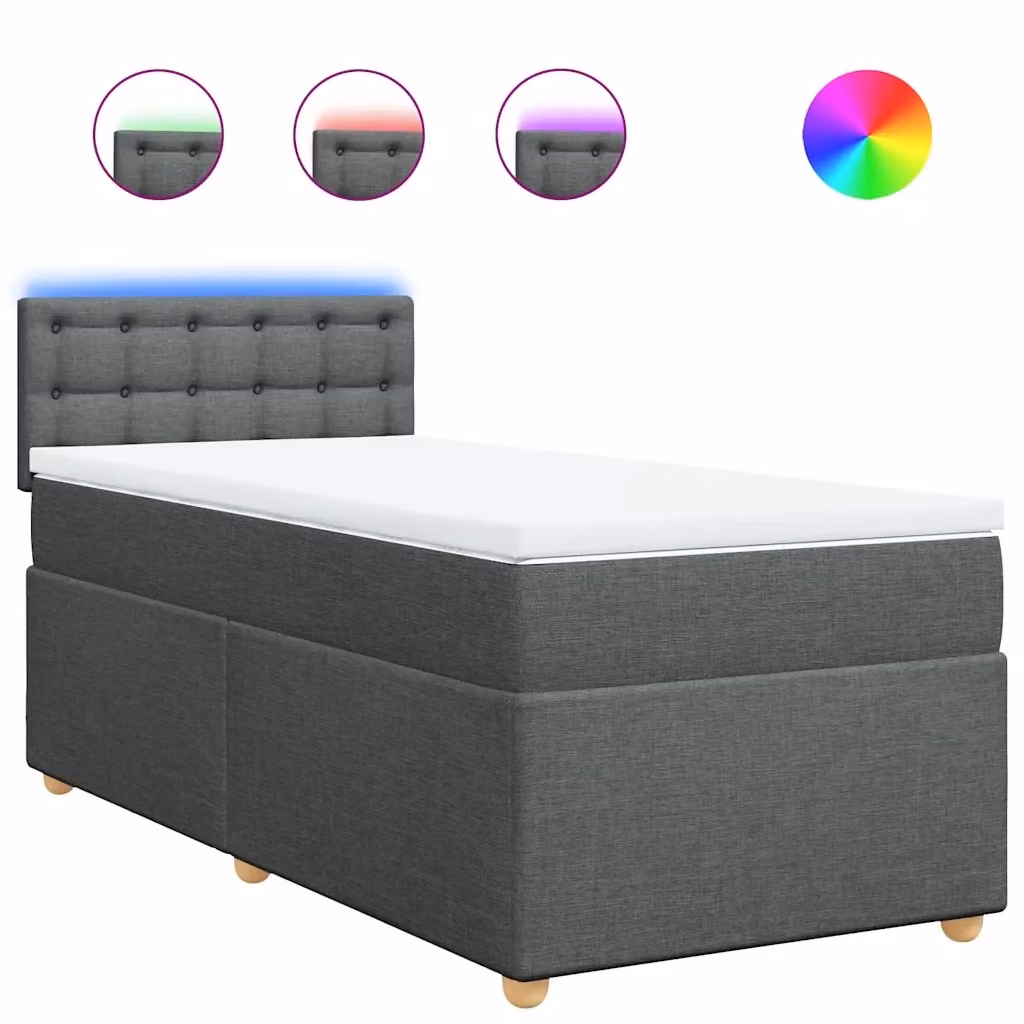 Letto Ibrido con Materasso vidaXL Grigio e Bianco L/P/H: 200 x 80 x 100,5 cm – 2