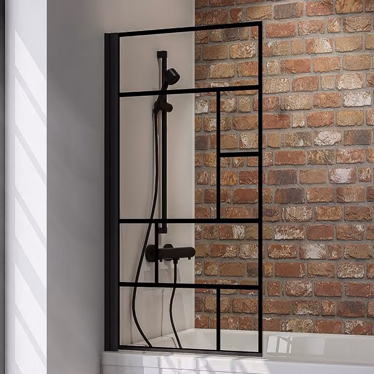 Schulte Parete doccia Black Style 70 x 130 cm, vetro di sicurezza da 5 mm, nero opaco, 1 pezzo