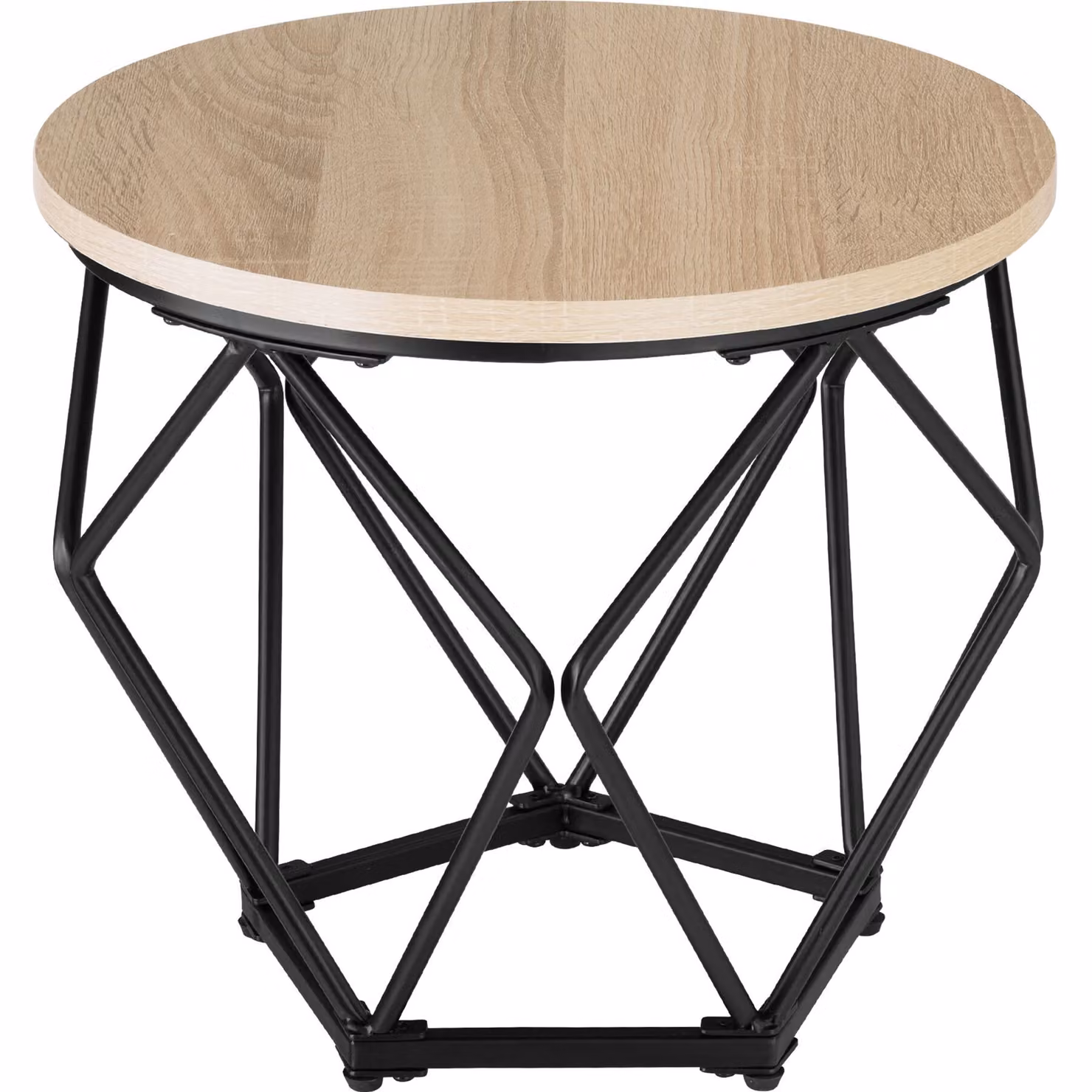 Set di 2 tavolini da salotto Benham tectake in stile industriale, colore rovere e nero, L/P/H: 50 x 40 x 20 cm e 50 x 40 x 15 cm – 2