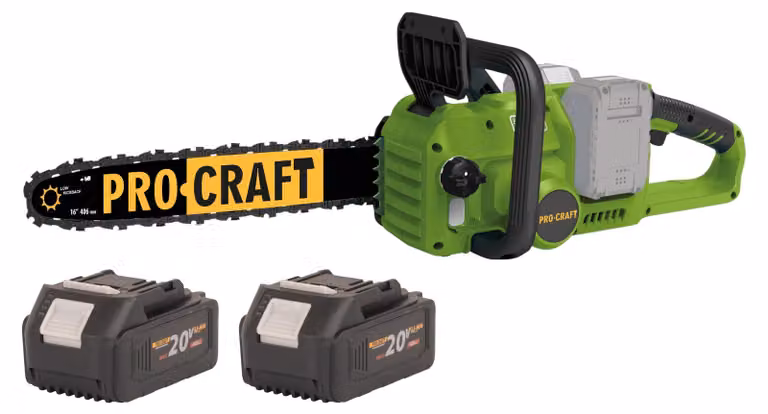 Motosega a batteria Procraft PCA42/2 40 V (2x 20 V) 406 mm brushless + 2 batterie da 4,0 Ah - senza caricabatterie