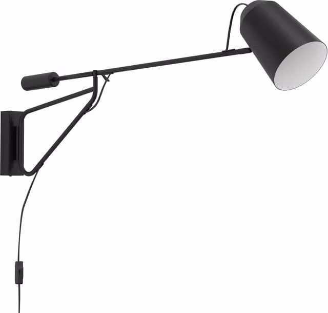 Applique Minimal Loreto Eglo in metallo nero per 1 luce E27