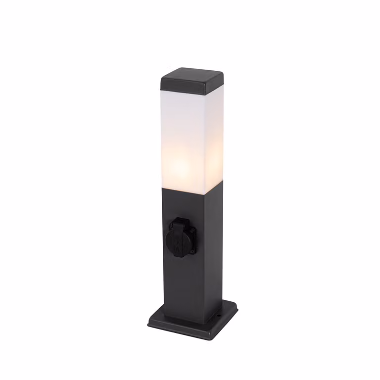 Lampada da esterno a colonna grigio scuro, 45 cm, con portalampada, IP44, Malios
