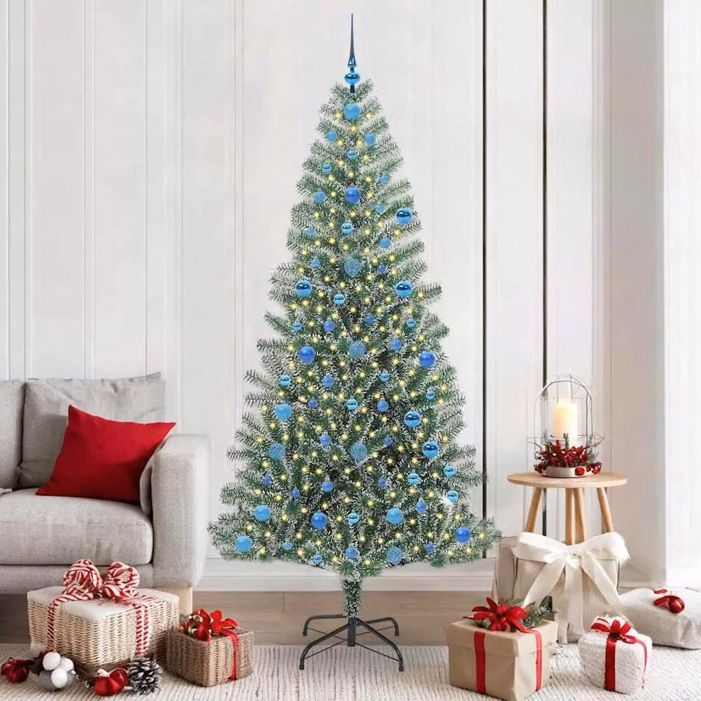 Maison Exclusive - Albero di Natale artificiale, ricoperto di neve, con luci LED, altezza 210 cm