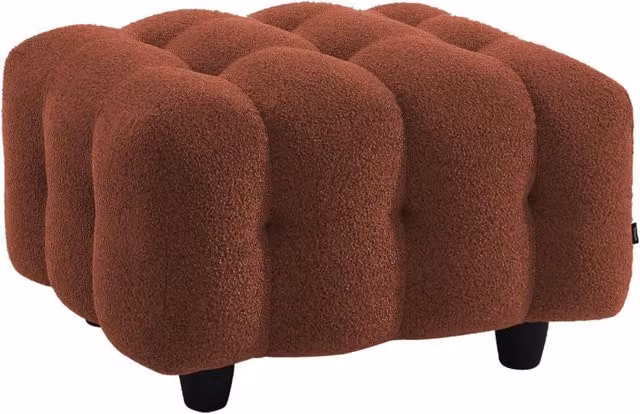 Poggiapiedi per divano Leon Sweeek in tessuto boucle color terracotta