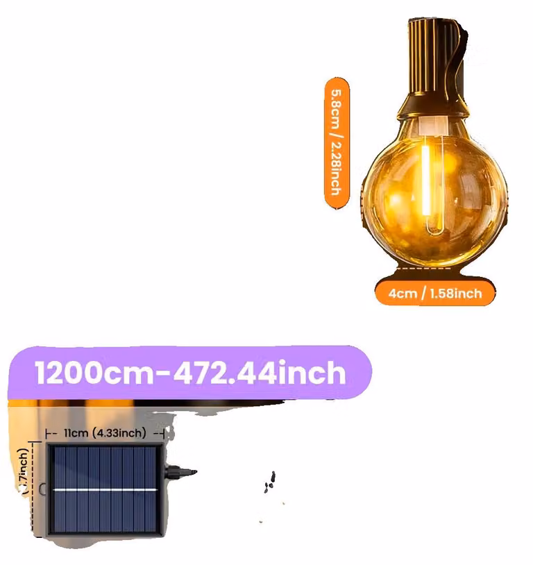 Catena luminosa solare, con telecomando, dimmerabile, 12 metri, 30 lampadine
