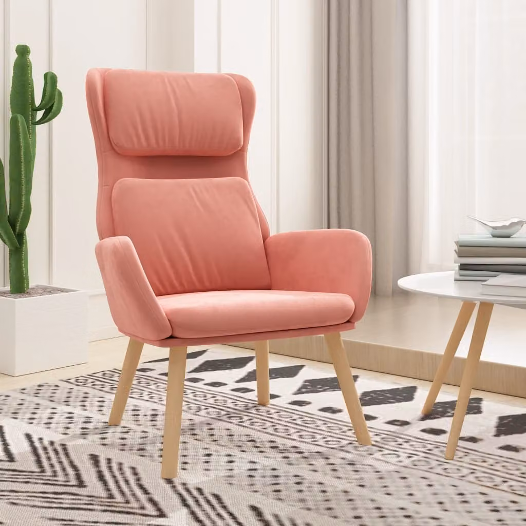 The Living Store reclinabile in velluto rosa