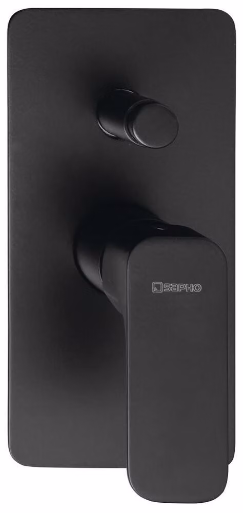 Sapho Spy - Miscelatore da incasso per doccia, 2 uscite, nero opaco PY42/15