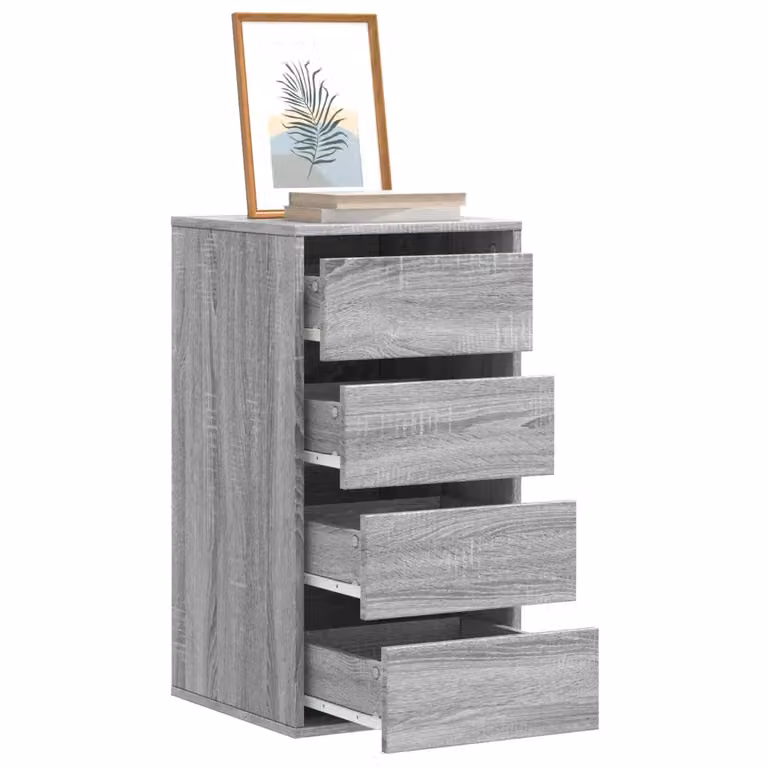 Cassettiera Angolare da Parete vidaXL in Legno Multistrato e MDF, Grigio Opaco, L 40 cm x P 41 cm x H 76 cm
