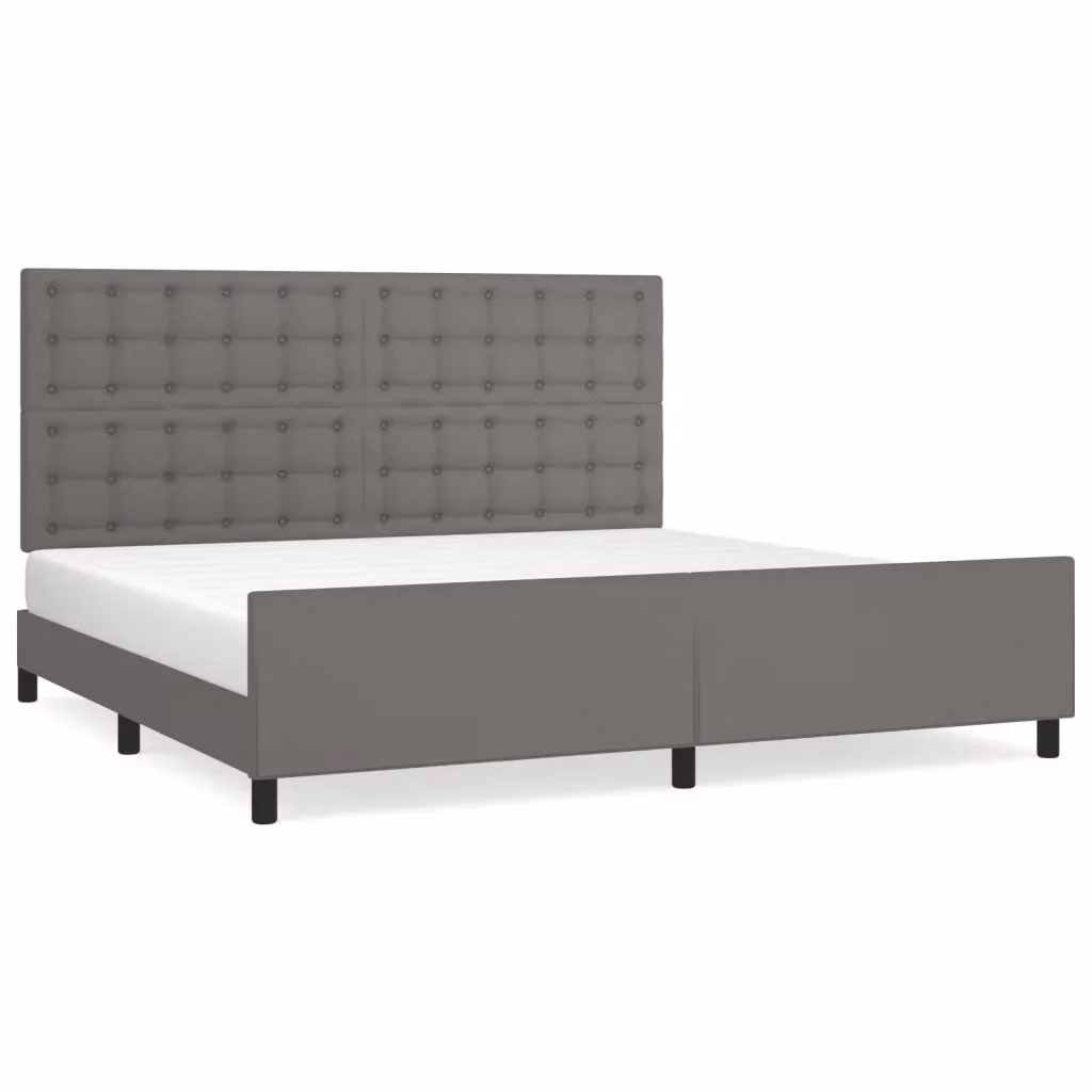 Letto con testiera vidaXL in similpelle grigio 200x200 cm – 2