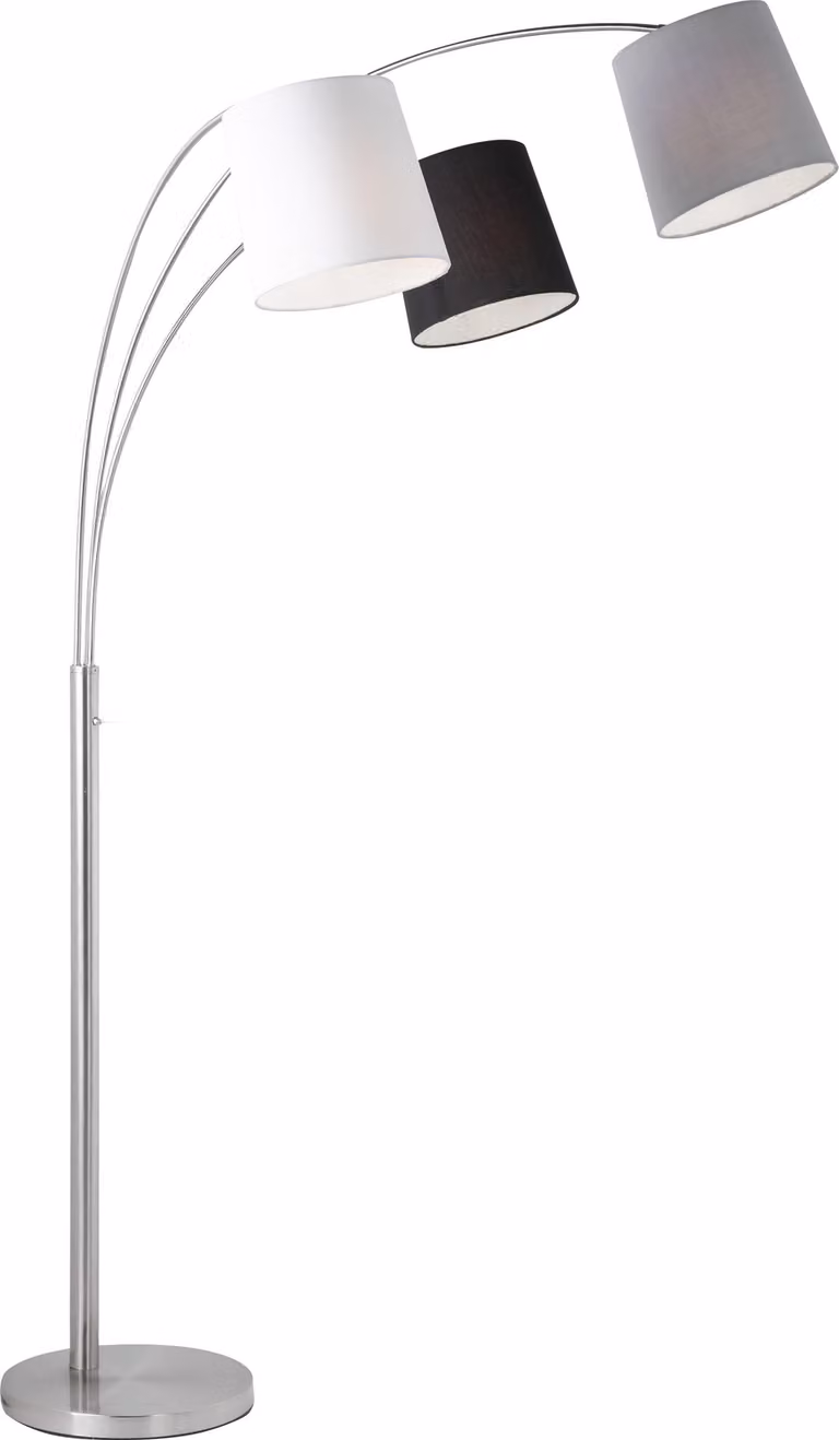 JUST LIGHT MELVIN lampada da terra E27 max.40W tripla argento/grigio, bianco e nero 180-190cm 15461-55