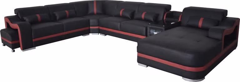 Leder Couch Polster Garnitur Sitz Design Modern Eck Sofa mit USB Wohnlandschaft