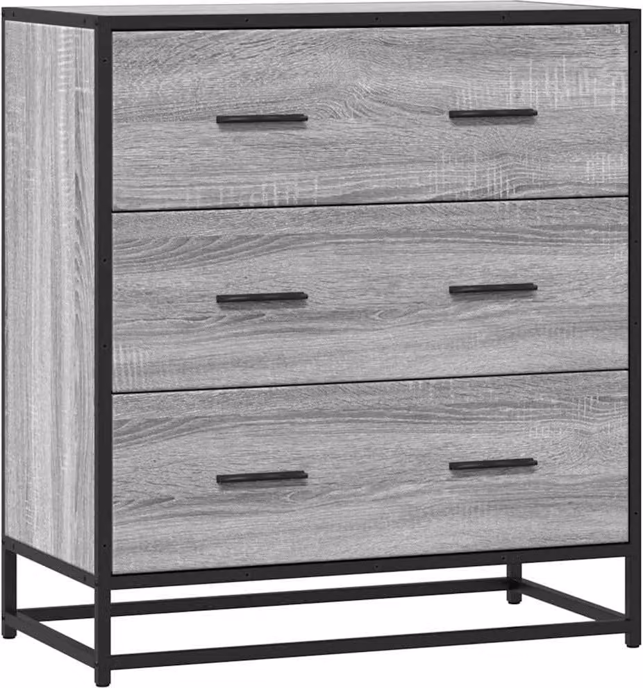 Credenza Grigio Sonoma 68x35x76 cm in Truciolato e Metallo