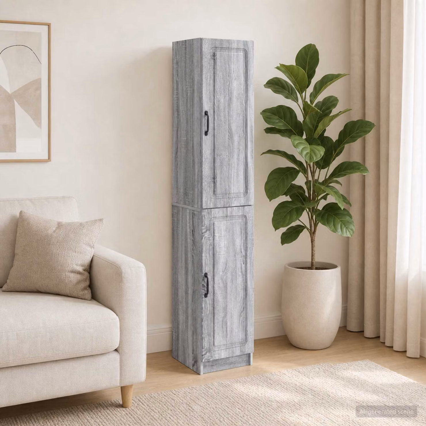 Set di 2 armadi vidaXL in legno MDF grigio opaco per soggiorno o ufficio in casa