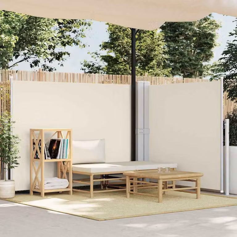 vidaXL Tenda Laterale Retrattile Beige L: 1000 cm, H: 140 cm