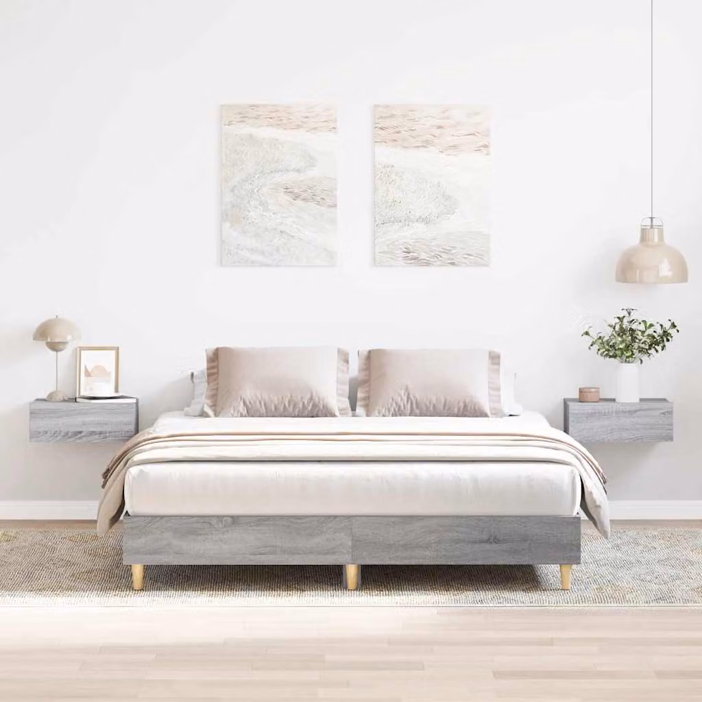 Giroletto senza materasso vidaXL Grigio Sonoma in legno e MDF, L/P: 150 x 200 cm