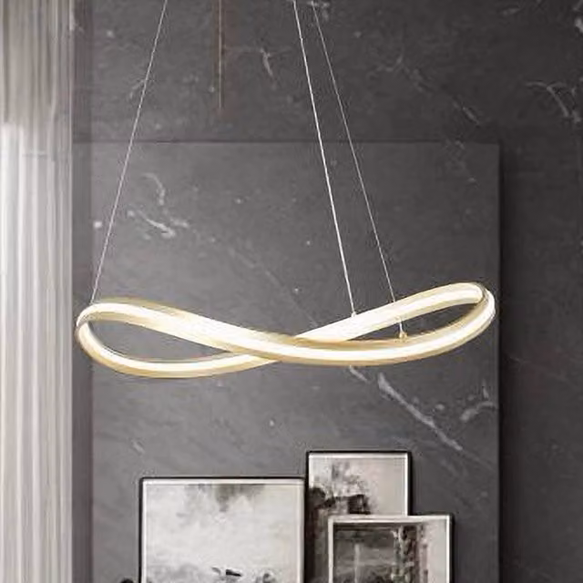 Trade Shop Lampadario a Sospensione Led Moderno a Fiocco Oro con Altezza Regolabile 100W 4000K