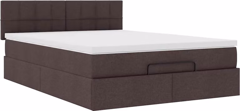 Struttura Letto Pouf con Materasso 140x200 cm in Tessuto