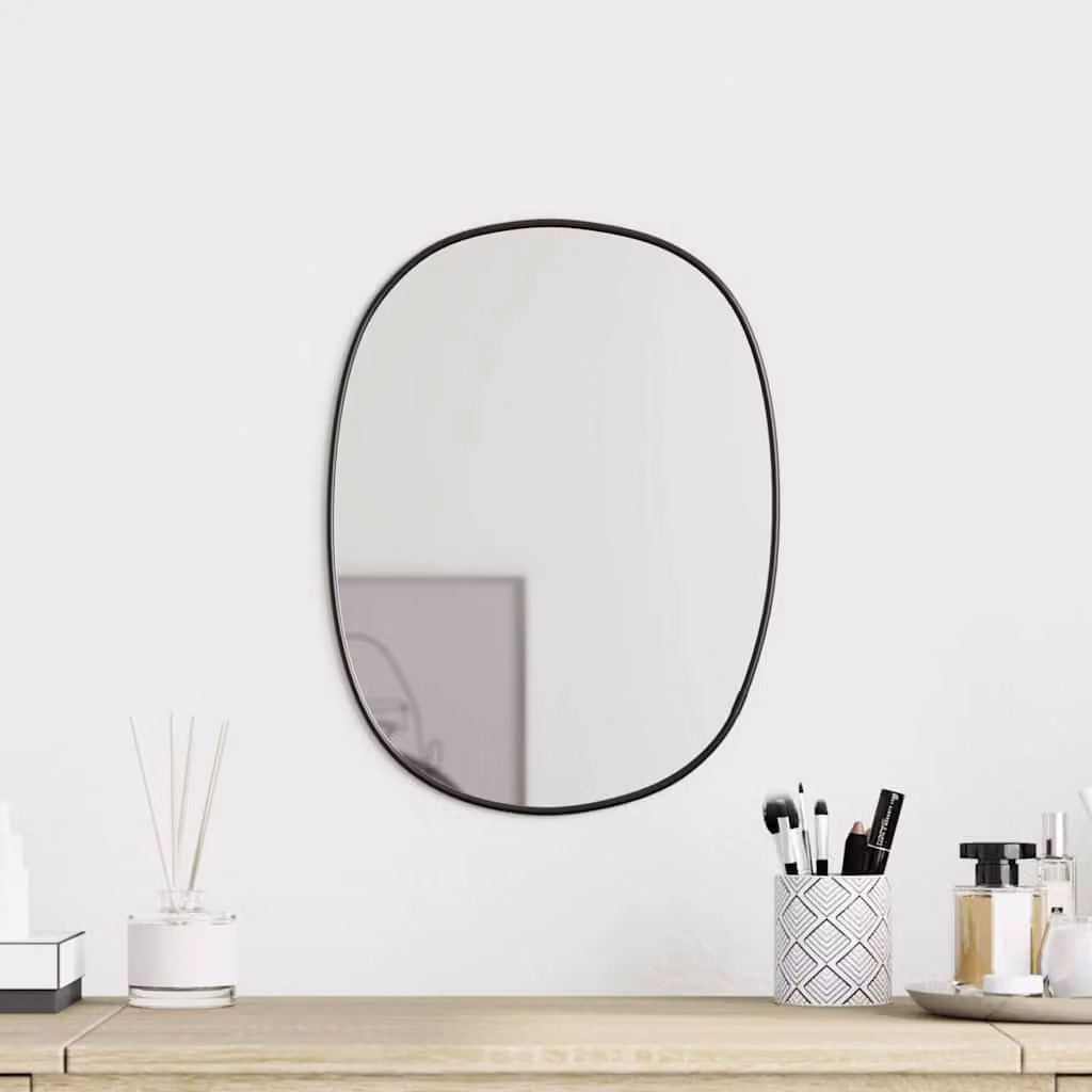 Specchio da parete rettangolare minimalista vidaXL nero L: 40 cm x H: 40 cm