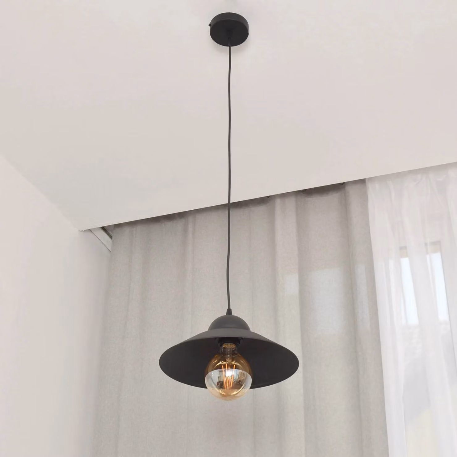 Lampada a sospensione Sorapis HELAM, dimmerabile, Nero, Soggiorno / Sala da pranzo, Metallo, Moderno, Lampada a sospensione