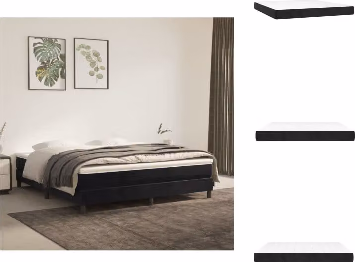 vidaXL Materasso a molle insacchettate nero 160x200x20 cm in velluto - Materassi