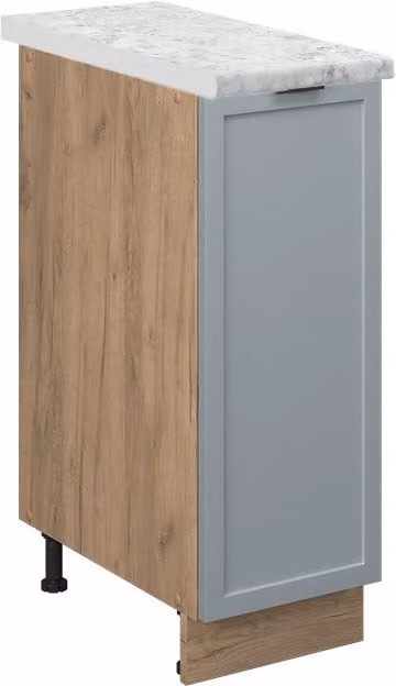 Armadio cucina dispensa alto Fame-Line Blu-grigio chiaro/Rovere dorato 30 cm, PL Marmo Vicco