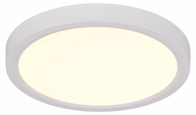 Lampada da soffitto a LED, metallo, bianco opaco, interruttore dimmer, D 23 cm