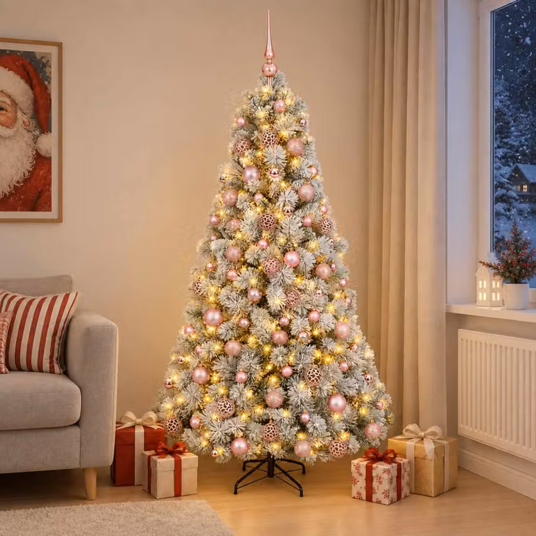 vidaXL Albero di Natale artificiale con palline 240 cm 300 LED