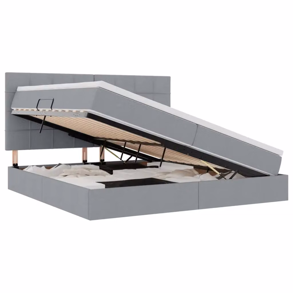 Letto con contenitore e materasso vidaXL Grigio, L/P/H: 200 x 200 x 280 cm – 2