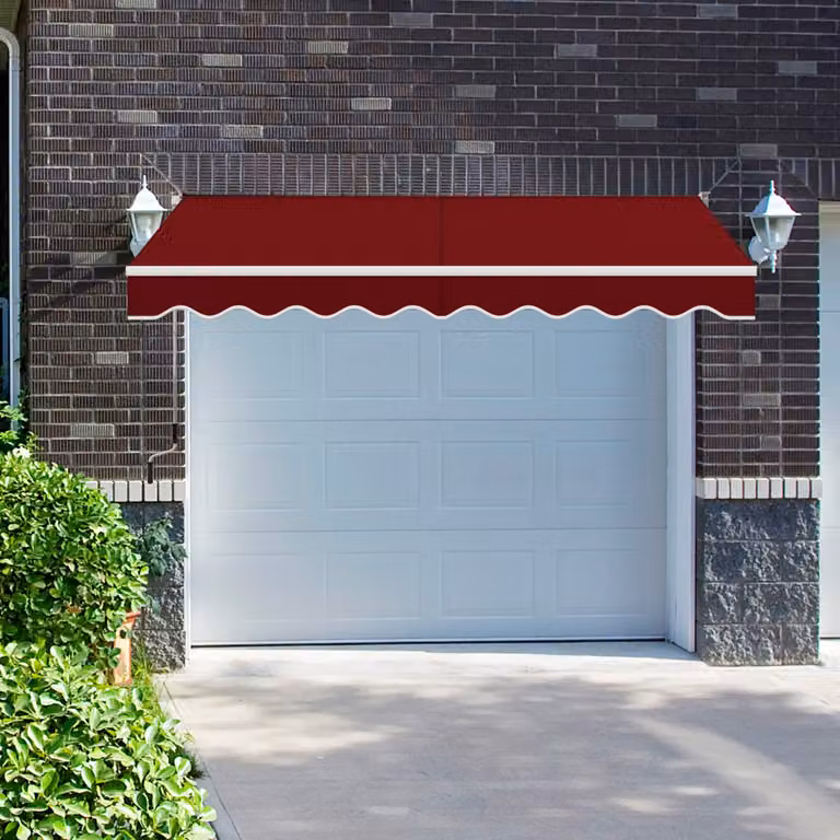 Tenda da sole retrattile Costway in alluminio e poliestere impermeabile con manovella, Rosso Bordeaux, L: 295 cm, H: 250 cm