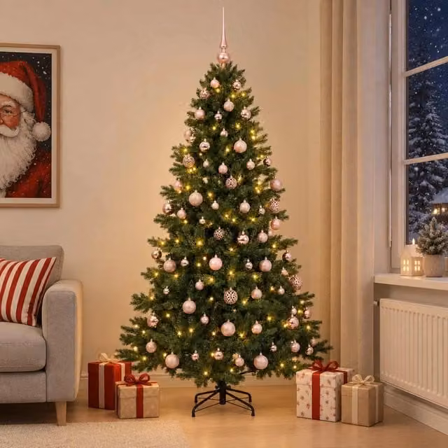Albero di Natale artificiale con palline 240 cm 300 LED 3466668