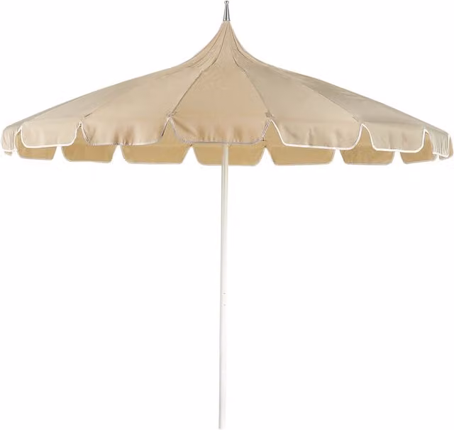 Ombrellone da giardino BELIANI in tessuto poliestere blu con palo in alluminio beige, diametro: 245 cm