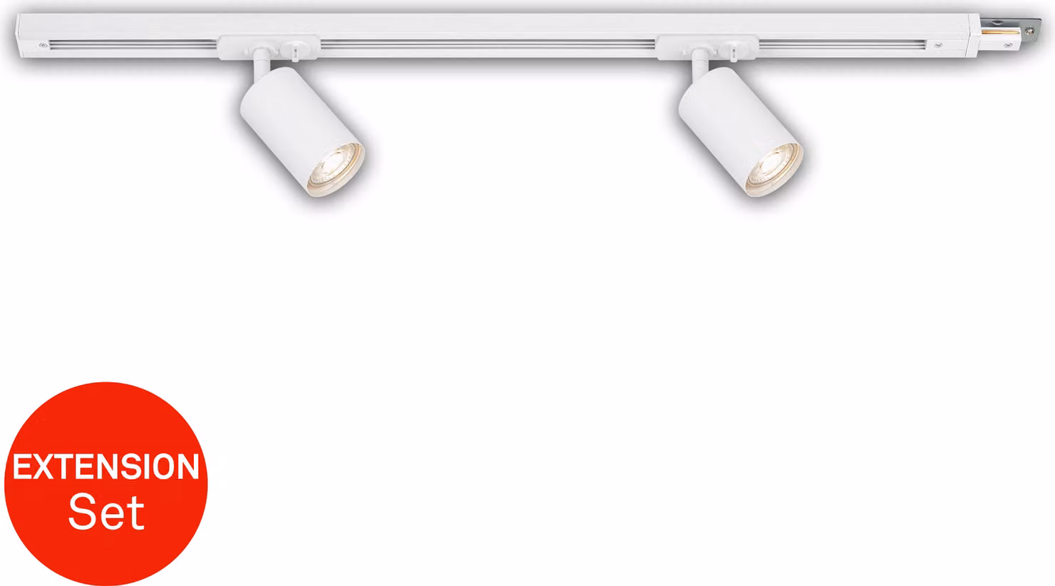 Sistema di binari Briloner Rail, set di estensione, 2x punti GU10, bianco