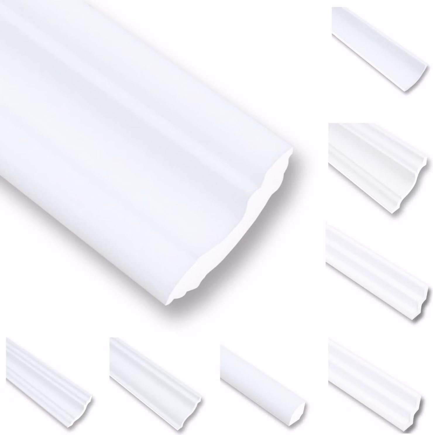 MDEKOR 50 metri di Cornici per Soffitto in Polistirene XPS Profilo Decorativo Bianco 30x30 cm Pacchetto Risparmio NC40