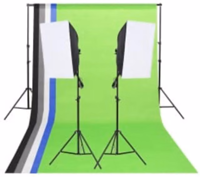 Kit per Studio Fotografico con Luci LED, Fondale e Riflettore CFW4402725 Bianco