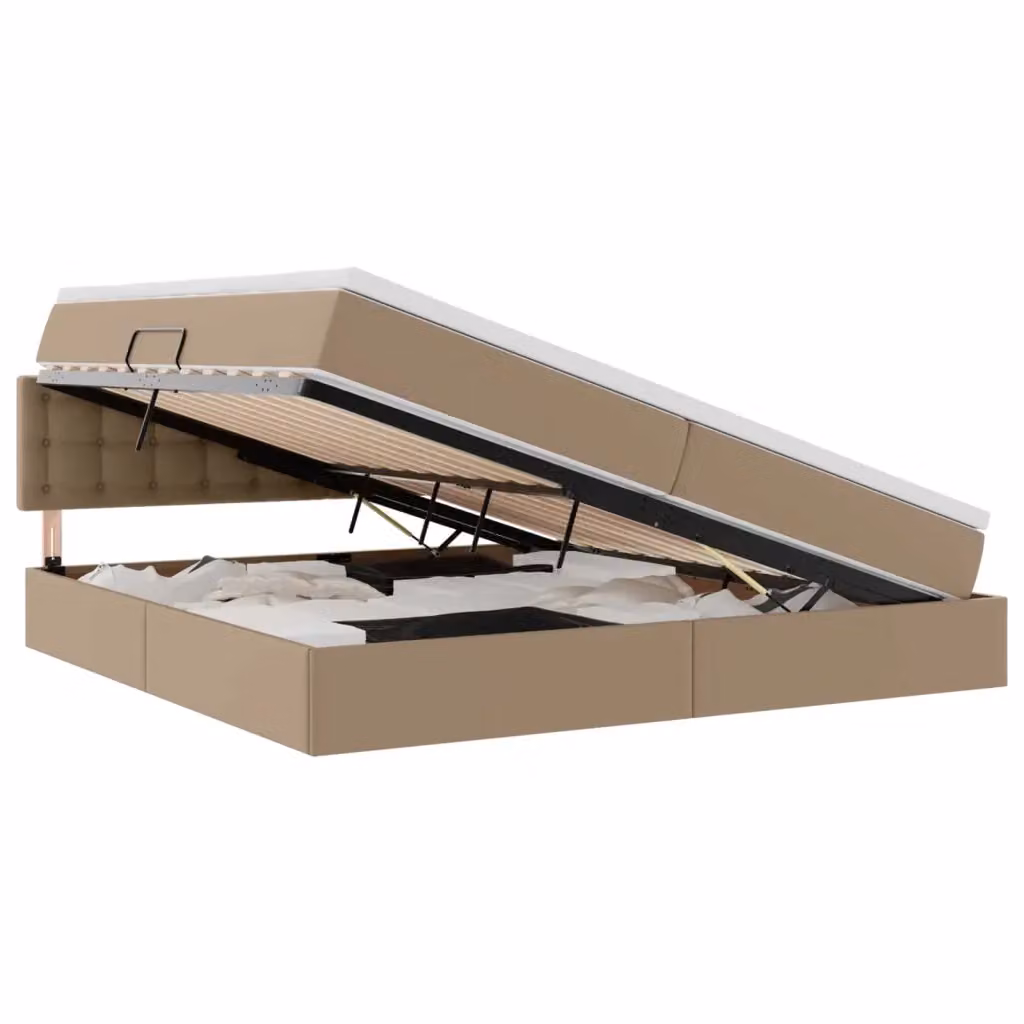 Letto con contenitore e illuminazione LED vidaXL, Grigio chiaro, L/P: 200 x 200 cm – 2