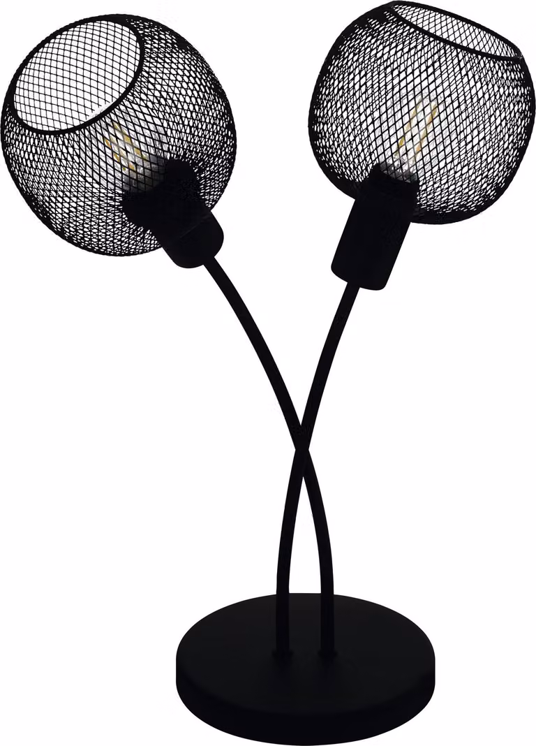 Lampada Da Scrivania Moderna Wrington 1 2 Luci Acciaio Nero