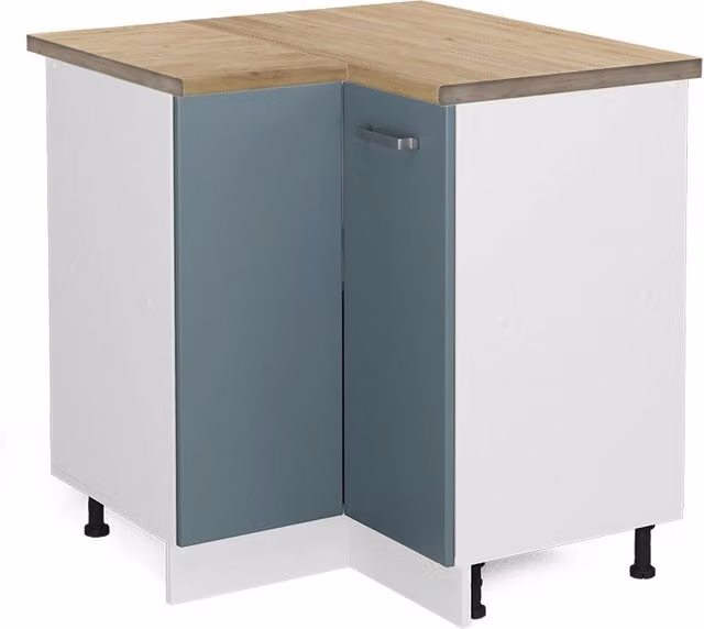 Mobile ad angolo cucina R-Line Grigio-blu/Bianco 75.6 cm, PL Rovere Vicco