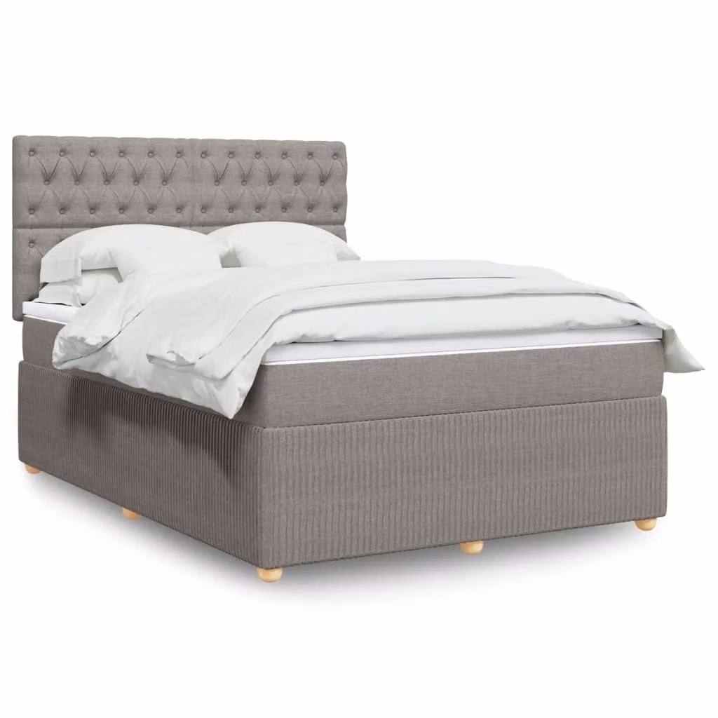 Maison Exclusive - Letto boxspring con materasso Taupe 160x200 cm Tessuto