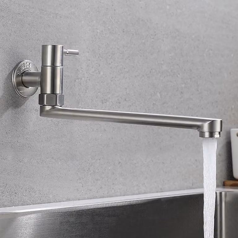 Rubinetto girevole per acqua fredda, da montare a parete, per cucina