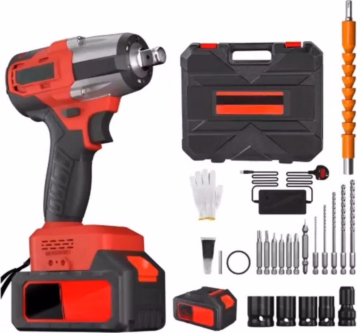 Avvitatore a impatto senza fili – 1/2" Avvitatore a impatto brushless – 1500 Nm Chiave elettrica – Incl. 4 prese e 12 punte per cacciavite