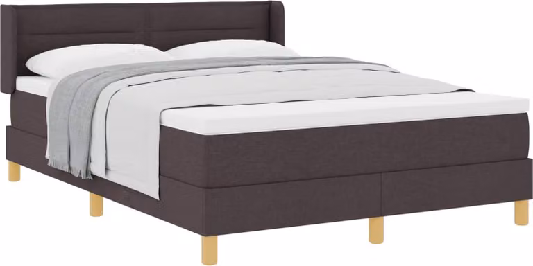 Maison Exclusive - Letto boxspring con materasso, marrone scuro, 200 x 160 cm, rivestimento in tessuto
