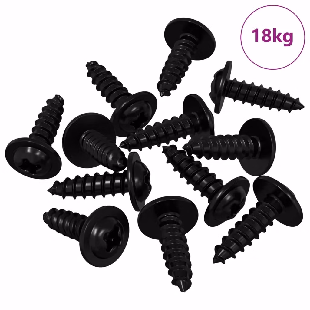 vidaXL Chiodi autofilettanti in acciaio nero, 3,5 x 12 mm – 2