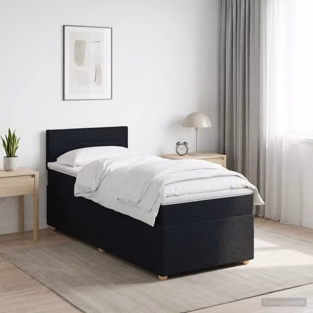 Letto box spring con materasso ibrido vidaXL, colore nero, L/P: 90 x 200 cm – 1