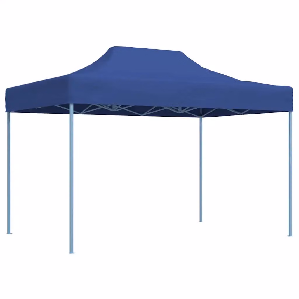 vidaXL Gazebo Pieghevole Professionale in Acciaio e PVC Blu L: 410 cm, P: 315 cm, H: 280 cm